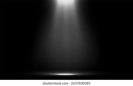Black background with focus spot light. Spot lights background concept vector illustration