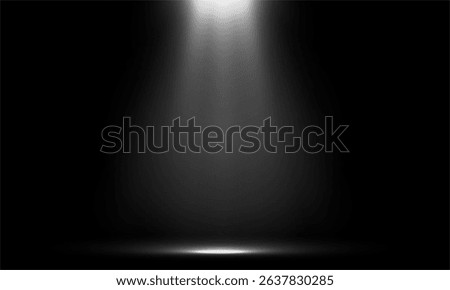 Black background with focus spot light. Spot lights background concept vector illustration