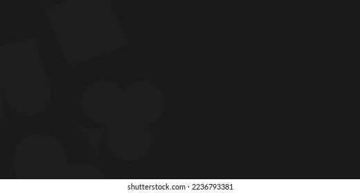 Black background with four card suits. Spades, hearts, diamonds, clubs. Background for gambling, casino advertising, blackjack. Vector illustration.