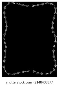 black background with a frame of leaves