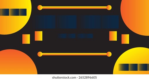 Fondo negro geométrico azul oscuro y naranja tema cuadrado superposición concepto simple bueno moderno