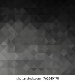 Black background. Geometric style. Mesh of triangles. Mosaic template for your design. Dark space.