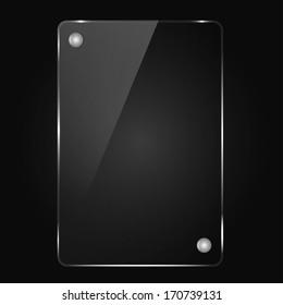 Black Background, The Glass Frame With Rivets