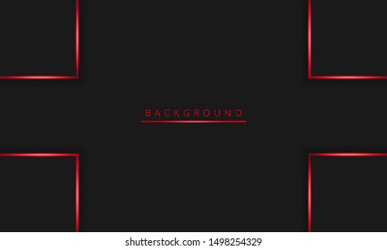 black background with glossy red line, futuristic wallpaper technology, can be used for backgrounds, banner, landing page, flyer. vector.