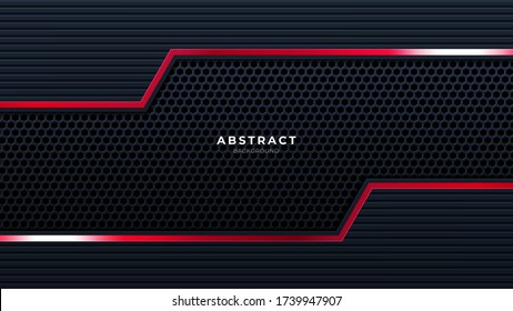 black background with glossy red line futuristic wallpaper technology can be used for backgrounds banner landing page flyer. vector.