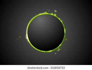 Fondo negro con luz verde brillante. Diseño de vectores