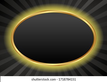 black background with glowing golden frame