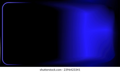  Black background with glowing side blue crystal design frame copy space background