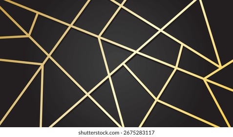 Fundo preto com linhas abstratas douradas