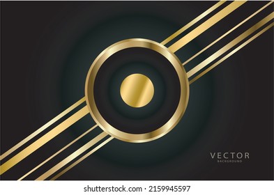 Fondo negro con diseño vectorial de banner dorado
