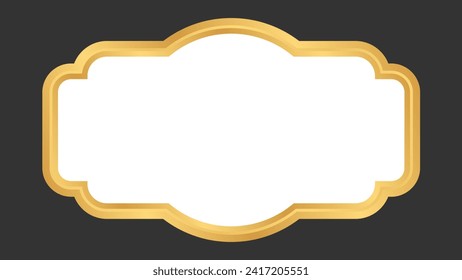 Black background with gold border. Vector frame border illustration. Isolated Shape Label. Suitable for sticker decoration for apps and web. Banner, badge, and others