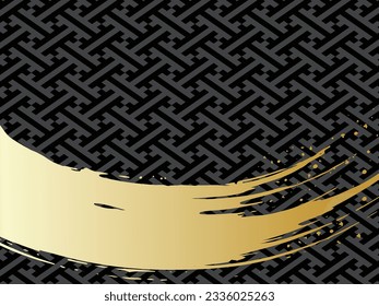 Black Background with Gold Brush Strokes Background Material