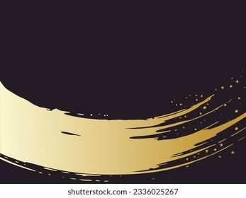 Black Background with Gold Brush Strokes Background Material