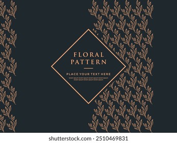 um fundo preto com um padrão floral dourado sobre ele