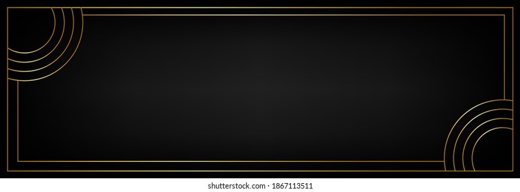Black background with gold frame, Elegant background, Luxury background concept, vector.