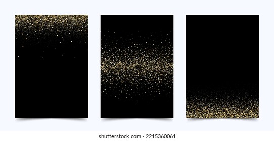 Black background gold glitters, artistic cover design, colorful texture