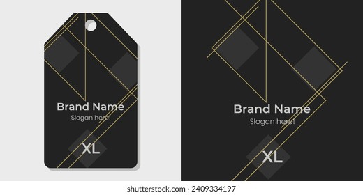 black background and gold line design template for clothing labels