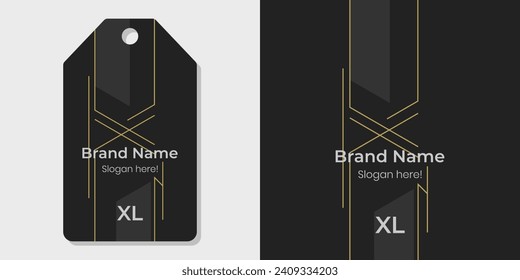 black background and gold line design template for clothing labels