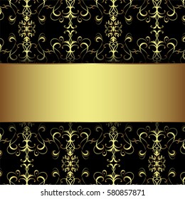 Black background with gold ornament.