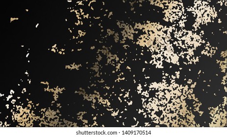 Black background with gold particles, texture with gold