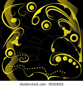 black background with gold pattern