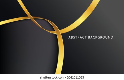 black background with gold ribbon fabric