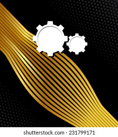 Black background with gold wave