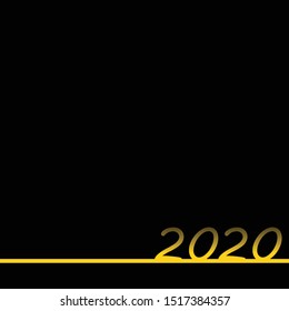 Black background with golden 2020 numbers