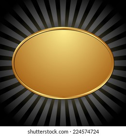 black background with golden banner