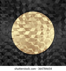 black background  with golden banner