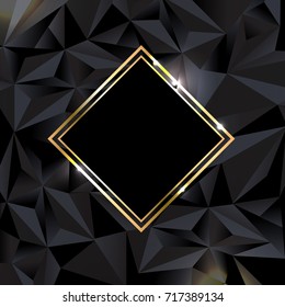 Black Background With Golden Banner Gradient Mesh, Vector Illustration