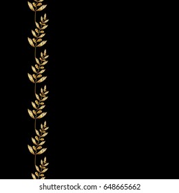 Black background with golden elements. Seamless oriental ornament in the style of baroque. Traditional classic vector golden seamless pattern.