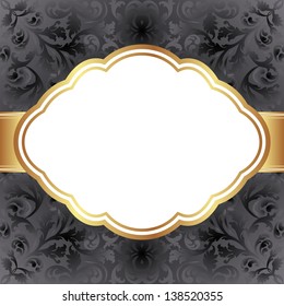 black background with golden frame