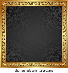 black background with golden frame