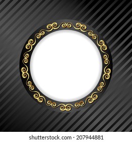 black background with golden frame