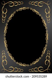 black background with golden frame