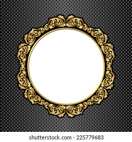 black background with golden frame and transparent space insert