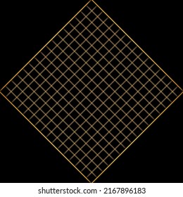 Black background with golden grid. Vector illustration.