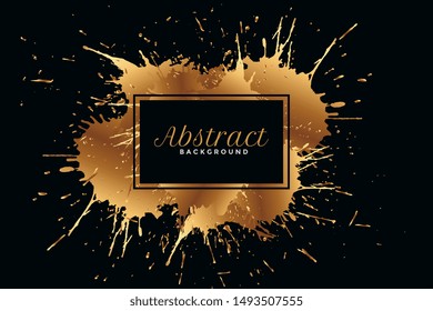 black background with golden ink splatter design