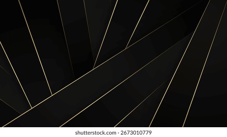 Fondo negro con línea dorada, estilo de lujo
