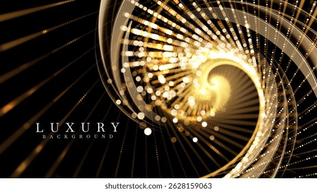 Black background with golden luxury bokeh lights.