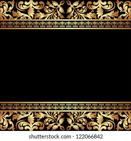 black background with golden ornaments