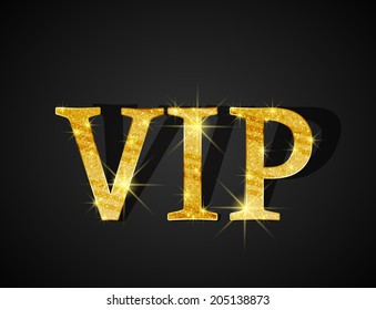 Black Background Of Golden Text VIP