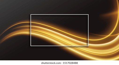 black background with golden wavy shape design