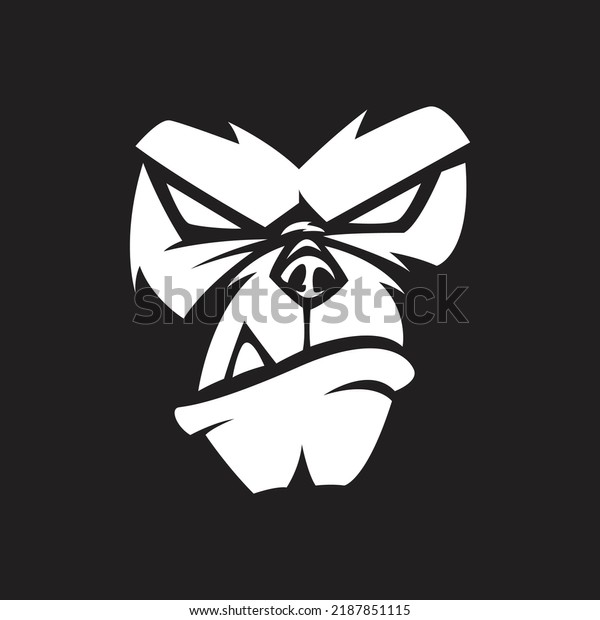 Black Background Gorilla Head Tattoo Logo Stock Vector (Royalty Free ...