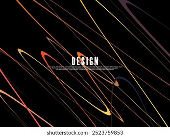 Black background with gradient colorful ribbon pattern. Black background with modern graffiti pattern.