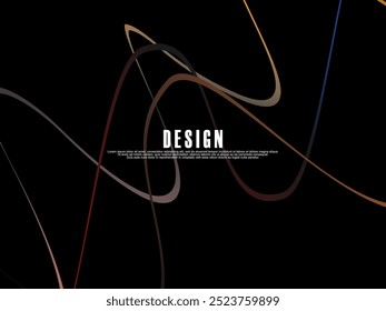 Black background with gradient colorful ribbon pattern. Black background with modern graffiti pattern.
