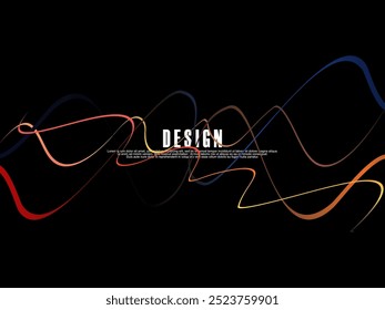 Plano de fundo preto com padrão de fita colorida de gradiente. Fundo preto com padrão de grafite moderno.