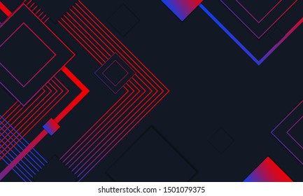 Black Background with gradient geometric shape.Illustration