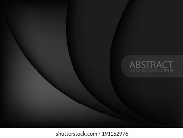 Black background gray curve line on space shadow overlap and dimension modern texture pattern for text and message website design